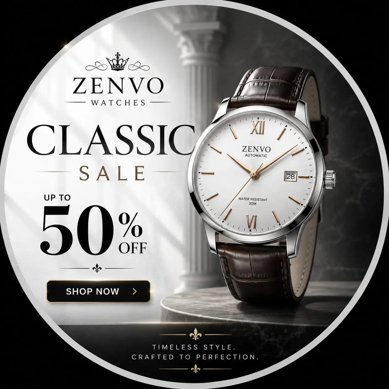 Classic Watch : Zenvo Watches Pakistan
