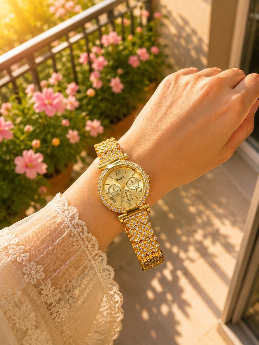 Crystal Iced Bezel Watch | Luxury Stone Strap | Zenvo Watches - Zenvo Watch