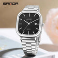 SANDA Original Men's Square Watch with Stainless Steel Chain by Zenvo Watches